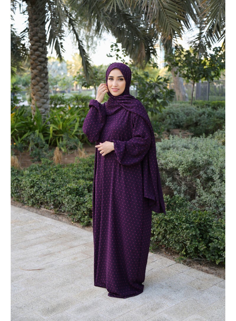 لامورا فستان صلاة للنساء قطعة واحدة | زي صلاة إسلامي كامل بأكمام طويلة مع وشاح مرفق | جلباب عباية من قطن ناعم ومريح وقابل للتهوية | لباس النماز والصلاة | من مستلزمات العمرة | متوفر بألوان فاتحة وتصاميم مختلفة - Image 5